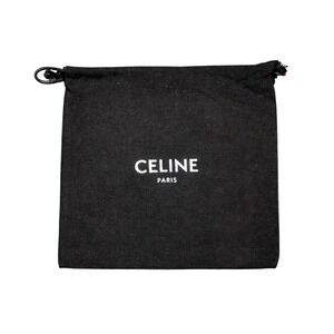Celine Paris Black Small Drawstring Top Travel Storage Dust Bag Pouch 6" x 7"